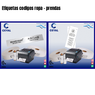 Etiquetas codigos ropa – prendas