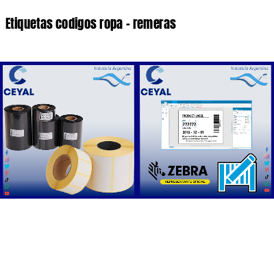 Etiquetas codigos ropa - remeras 