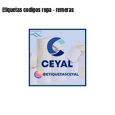 Etiquetas codigos ropa - remeras 