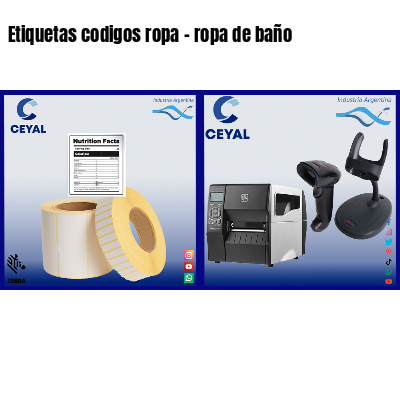 Etiquetas codigos ropa - ropa de baño
