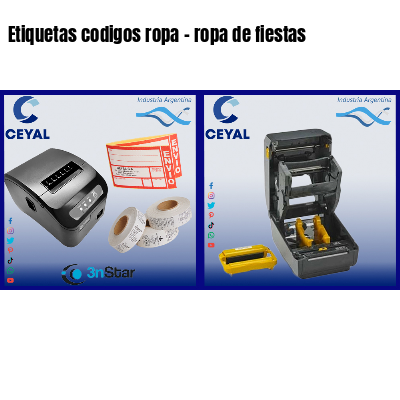 Etiquetas codigos ropa - ropa de fiestas 
