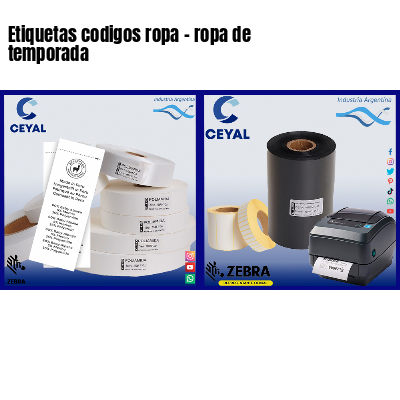 Etiquetas codigos ropa - ropa de temporada 