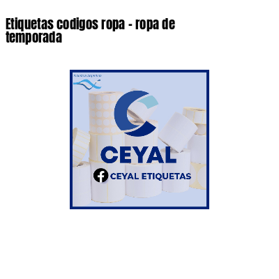 Etiquetas codigos ropa - ropa de temporada 
