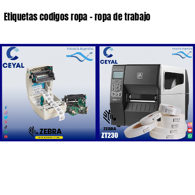 Etiquetas codigos ropa - ropa de trabajo 