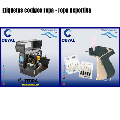 Etiquetas codigos ropa - ropa deportiva