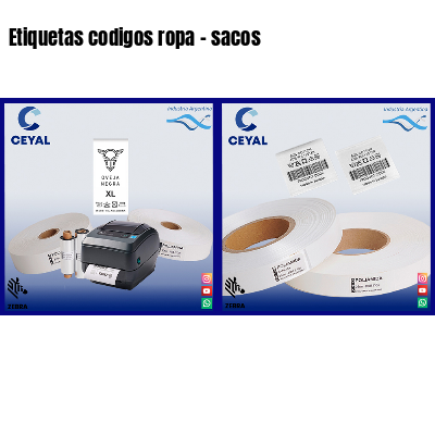 Etiquetas codigos ropa – sacos