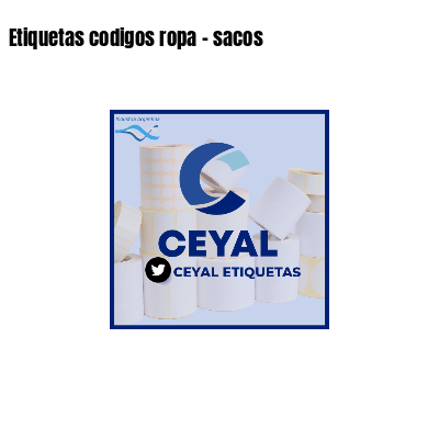 Etiquetas codigos ropa - sacos 