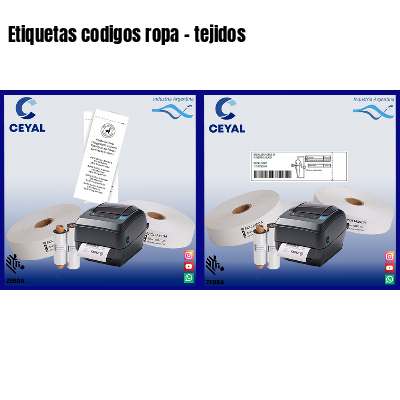Etiquetas codigos ropa – tejidos