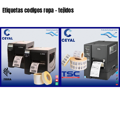 Etiquetas codigos ropa - tejidos 