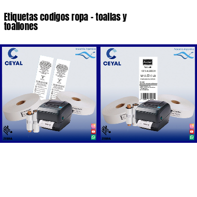 Etiquetas codigos ropa – toallas y toallones