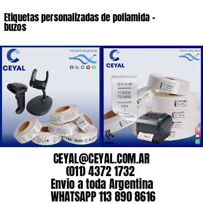Etiquetas personalizadas de poliamida – buzos