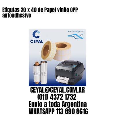Etiqutas 20 x 40 de Papel vinilo OPP autoadhesivo