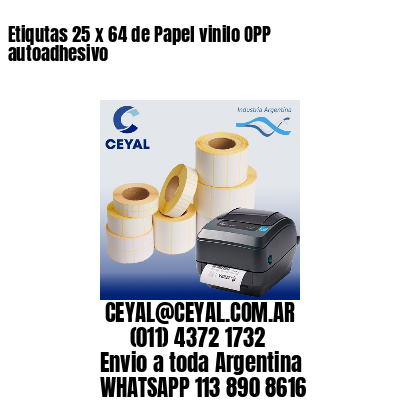 Etiqutas 25 x 64 de Papel vinilo OPP autoadhesivo