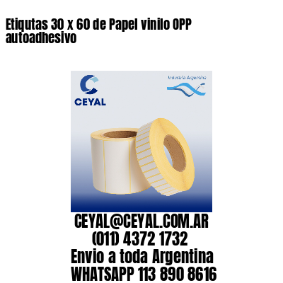Etiqutas 30 x 60 de Papel vinilo OPP autoadhesivo