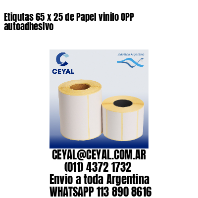 Etiqutas 65 x 25 de Papel vinilo OPP autoadhesivo