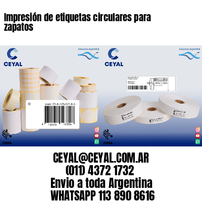 Impresión de etiquetas circulares para zapatos