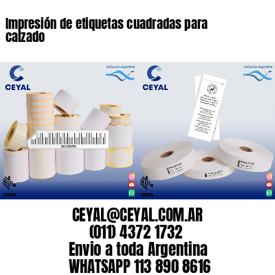 Impresión de etiquetas cuadradas para calzado