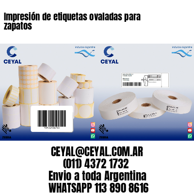 Impresión de etiquetas ovaladas para zapatos