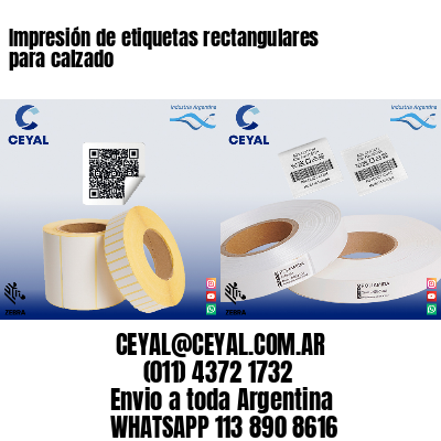 Impresión de etiquetas rectangulares para calzado