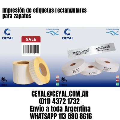Impresión de etiquetas rectangulares para zapatos