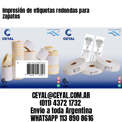 Impresión de etiquetas redondas para zapatos