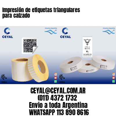 Impresión de etiquetas triangulares para calzado