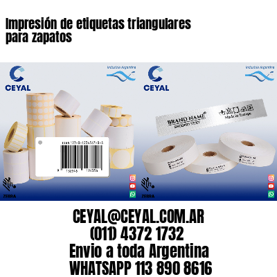 Impresión de etiquetas triangulares para zapatos