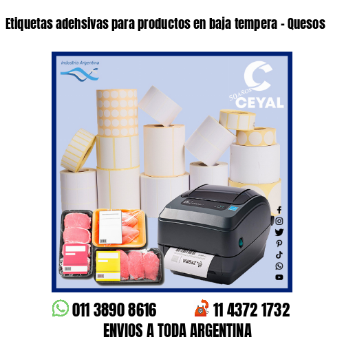 Etiquetas adehsivas para productos en baja tempera – Quesos