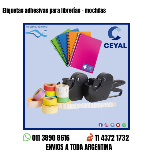 Etiquetas adhesivas para librerías – mochilas