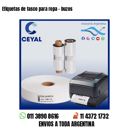 Etiquetas de fasco para ropa – buzos
