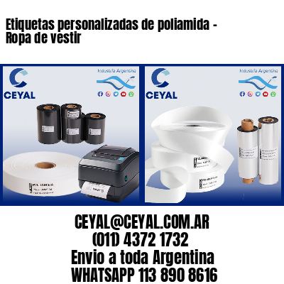 Etiquetas personalizadas de poliamida – Ropa de vestir