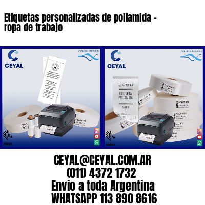 Etiquetas personalizadas de poliamida – ropa de trabajo