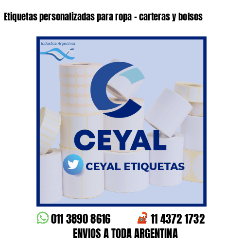 Etiquetas personalizadas para ropa - carteras y bolsos