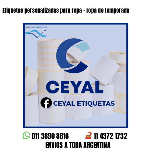 Etiquetas personalizadas para ropa - ropa de temporada
