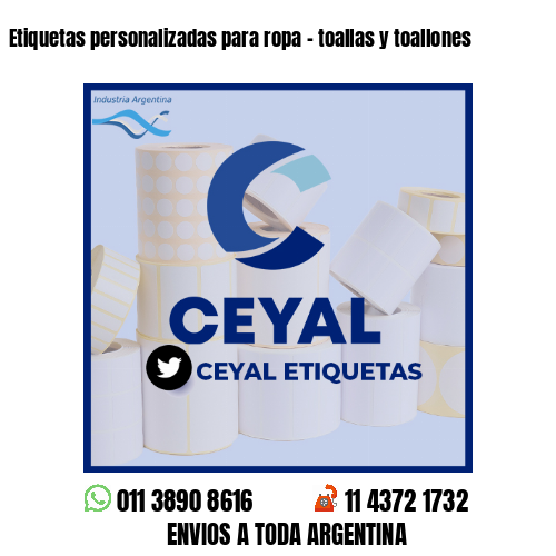 Etiquetas personalizadas para ropa - toallas y toallones