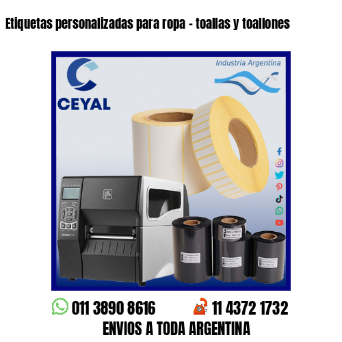 Etiquetas personalizadas para ropa – toallas y toallones