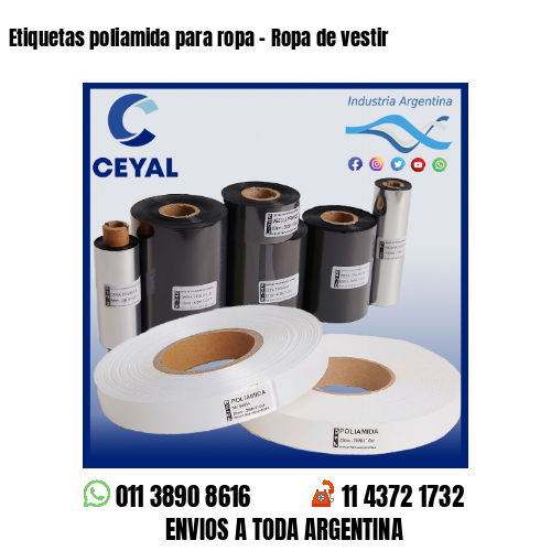 Etiquetas poliamida para ropa – Ropa de vestir