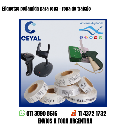 Etiquetas poliamida para ropa – ropa de trabajo