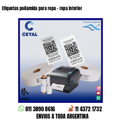 Etiquetas poliamida para ropa – ropa interior