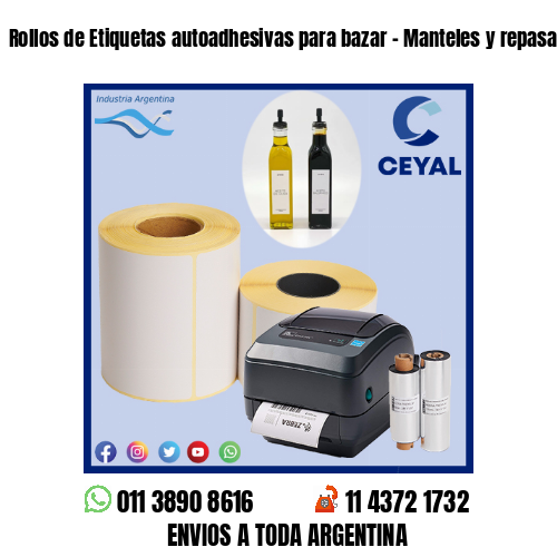 Rollos de Etiquetas autoadhesivas para bazar – Manteles y repasadores