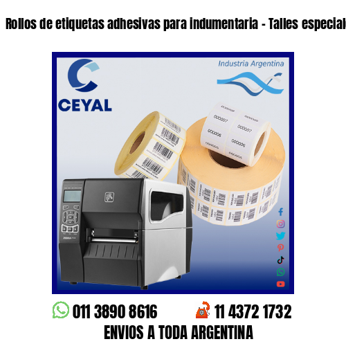 Rollos de etiquetas adhesivas para indumentaria – Talles especiales