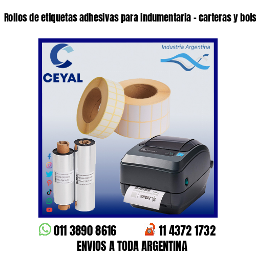 Rollos de etiquetas adhesivas para indumentaria – carteras y bolsos