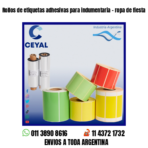 Rollos de etiquetas adhesivas para indumentaria – ropa de fiesta