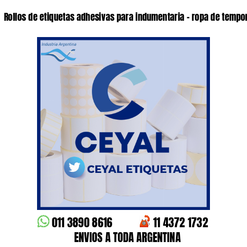 Rollos de etiquetas adhesivas para indumentaria - ropa de temporada