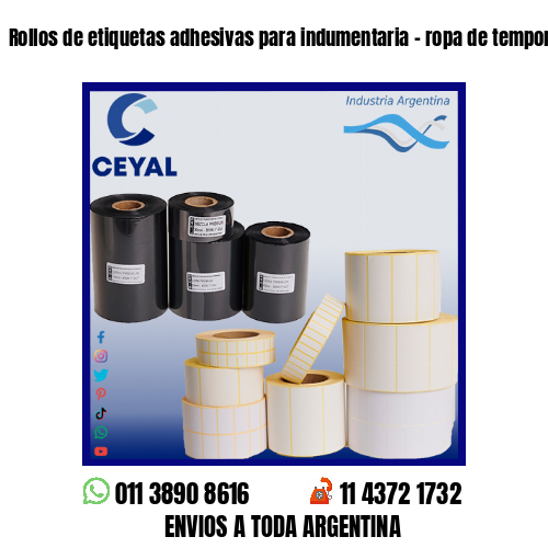 Rollos de etiquetas adhesivas para indumentaria – ropa de temporada