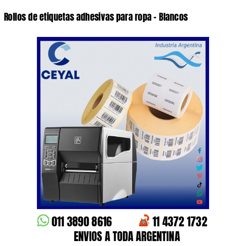 Rollos de etiquetas adhesivas para ropa – Blancos