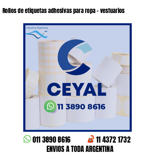 Rollos de etiquetas adhesivas para ropa - vestuarios
