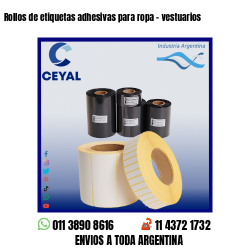 Rollos de etiquetas adhesivas para ropa – vestuarios