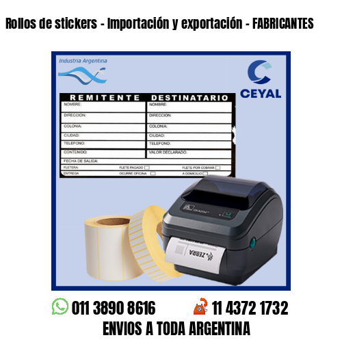Rollos de stickers – Importación y exportación – FABRICANTES