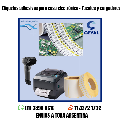 Etiquetas adhesivas para casa electrónica – Fuentes y cargadores
